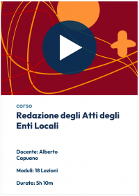  Videocorso online sulla redazione degli atti degli Enti Locali