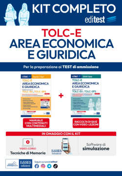 Test Economia, Giurisprudenza e Scienze politiche 2025: Kit completo anche per TOLC-E, TOLC-SPS, TOLC-SU