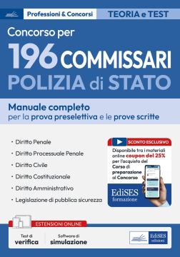 [EBOOK] Concorso 196 Commissari Polizia di Stato - Manuale per la preselezione e le prove scritte