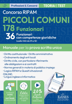 Concorso Piccoli Comuni 178 Funzionari - 36 Funzionari con competenze giuridiche (codici GIU da 01 a 12)