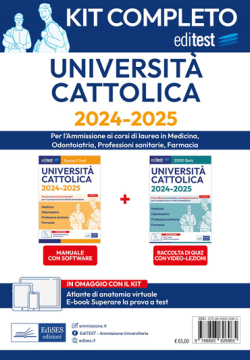 Test Cattolica 2024: kit completo per Medicina, Odontoiatria, Professioni Sanitarie e Farmacia Test Cattolica 2024: kit completo per Medicina, Odontoiatria, Professioni Sanitarie e Farmacia
