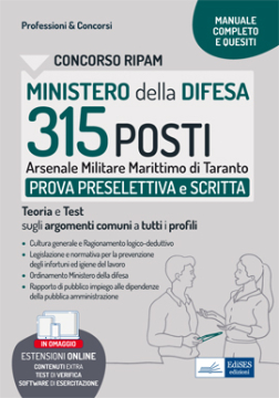 [EBOOK] Concorso Ministero della Difesa - 315 posti Arsenale marittimo di Taranto