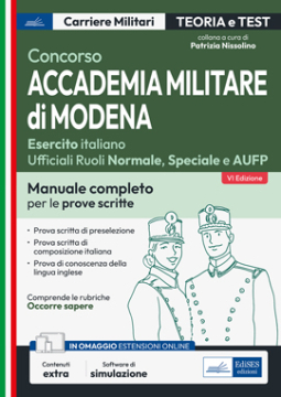 [EBOOK] Concorso Accademia Militare di Modena - Teoria e test per le prove scritte