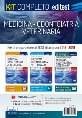 Kit completo per i test d'accesso in Medicina, Odontoiatria e Veterinaria