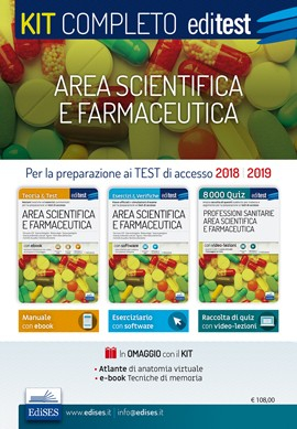 Kit completo per i test di accesso ai corsi di Area Scientifica e Farmaceutica