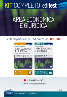 Kit completo per i test di accesso ai corsi di laurea di Area economica e giuridica