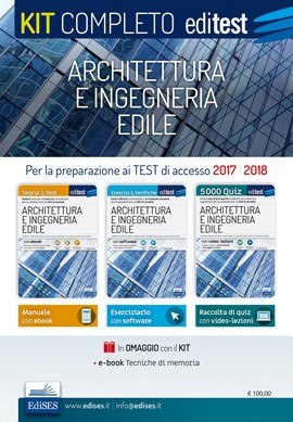 Kit completo per i test di accesso ai corsi in Architettura e Ingegneria edile