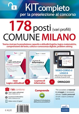 Kit preselezione Concorso 178 posti Comune di Milano Kit preselezione Concorso 178 posti Comune di Milano